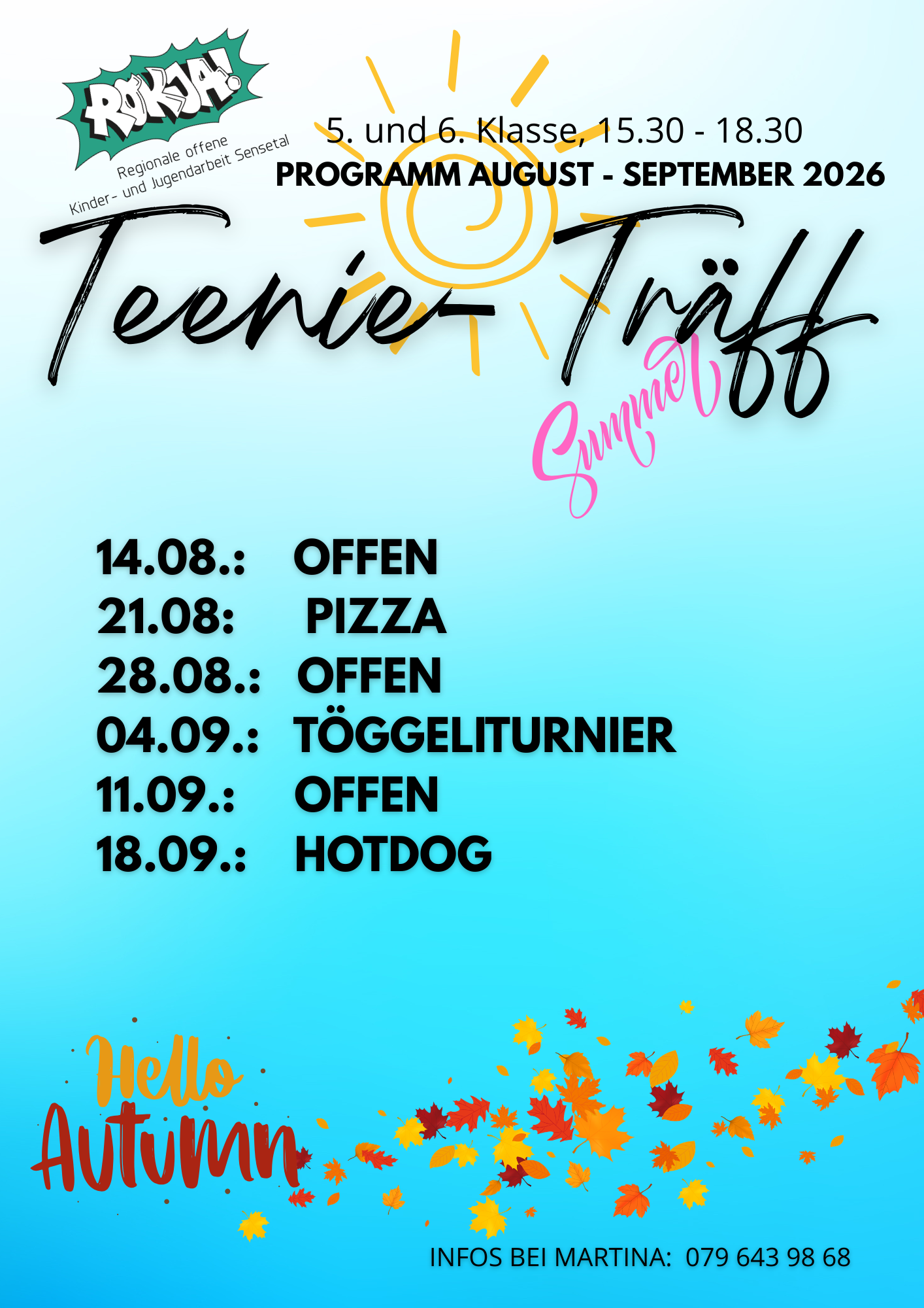 Aktuelles Programm Teenieträff